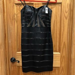 Never Worn/Tag Attached: Strapless, Sweetheart Neck Little Black Dress with mesh